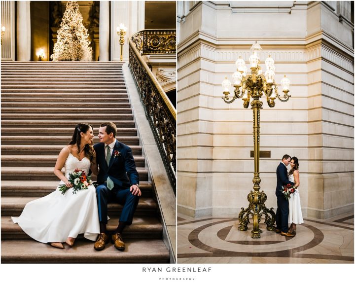 San Francisco City Hall Winter Wedding Elopement Photos