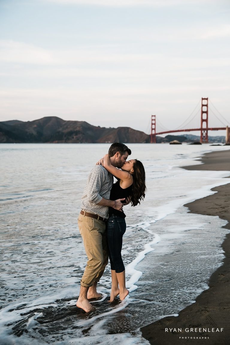 Presidio Baker Beach Engagement Photos San Francisco